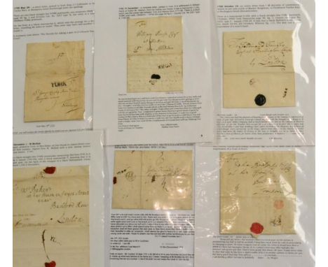Great Britain. York. An 1667 to 1849 collection of pre stamp and stampless entires, plus outer letter sheets, well displayed 