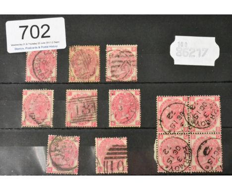Great Britain. 1867 to 1880 3d N-K Plate 4, T-F Plate 5, N-F Plate 6, T-F Plate 7, A-C and I-E Plate 8, R-K Plate 9 and H-L P