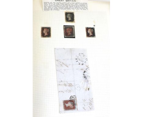 Great Britain. A red Tower album housing a used Queen Victoria collection. Includes four 1840 1d Blacks B-D, G-H (four margin