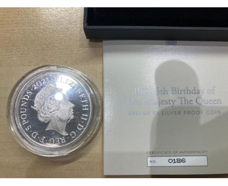 COINS 2021 £5 Silver Proof coin for Queens 95th Birthday cased and with cert