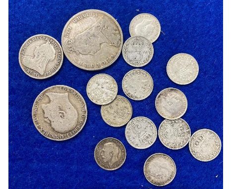 COINS Mixed batch of pre 1920 silver coins including Half Crown, Florin, Shilling and 3d pieces, (46g)