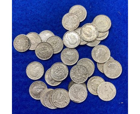 COINS Pre 1947 silver 3d coins good condition (47g)