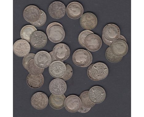COINS Small batch of Silver 3d coins 49g