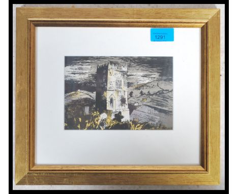 John Piper (1903-1992), colour lithograph ' Tolland ' framed and glazed Measure 12cm High x 17.5cm wide.