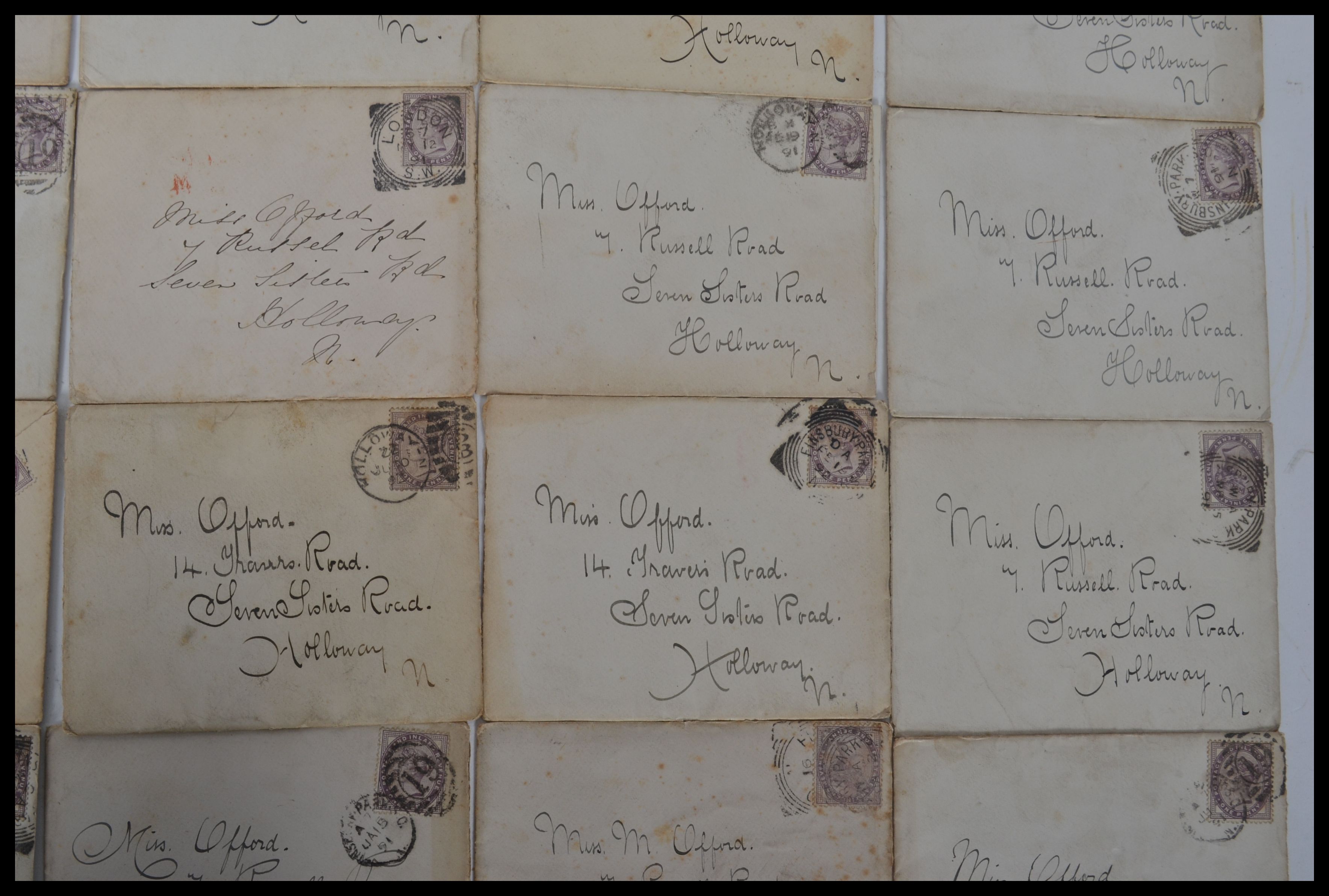 Victorian Love Letters X41 Early 1890s In Original 1d Lilac Stamped