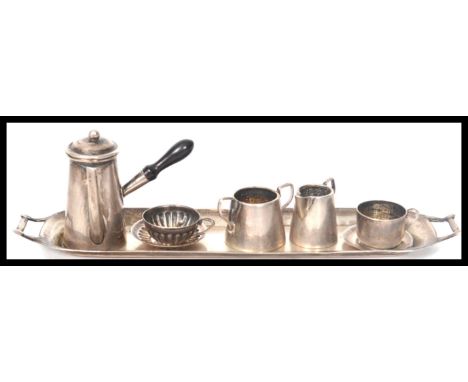 A stunning Edwardian silver hallmarked miniature coffee service by Cornelius Desormeaux Saunders &amp; James Francis Hollings