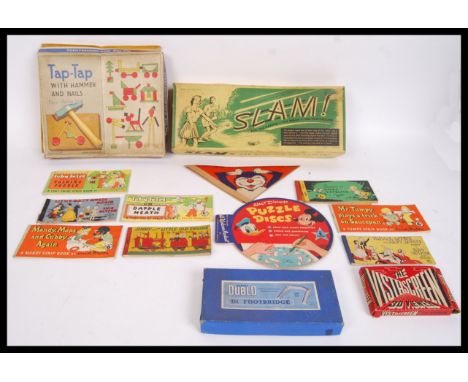 A collection of assorted retro &amp; vintage books, games &amp; accessories to include; How Do You Do Mary Mouse, The Adventu