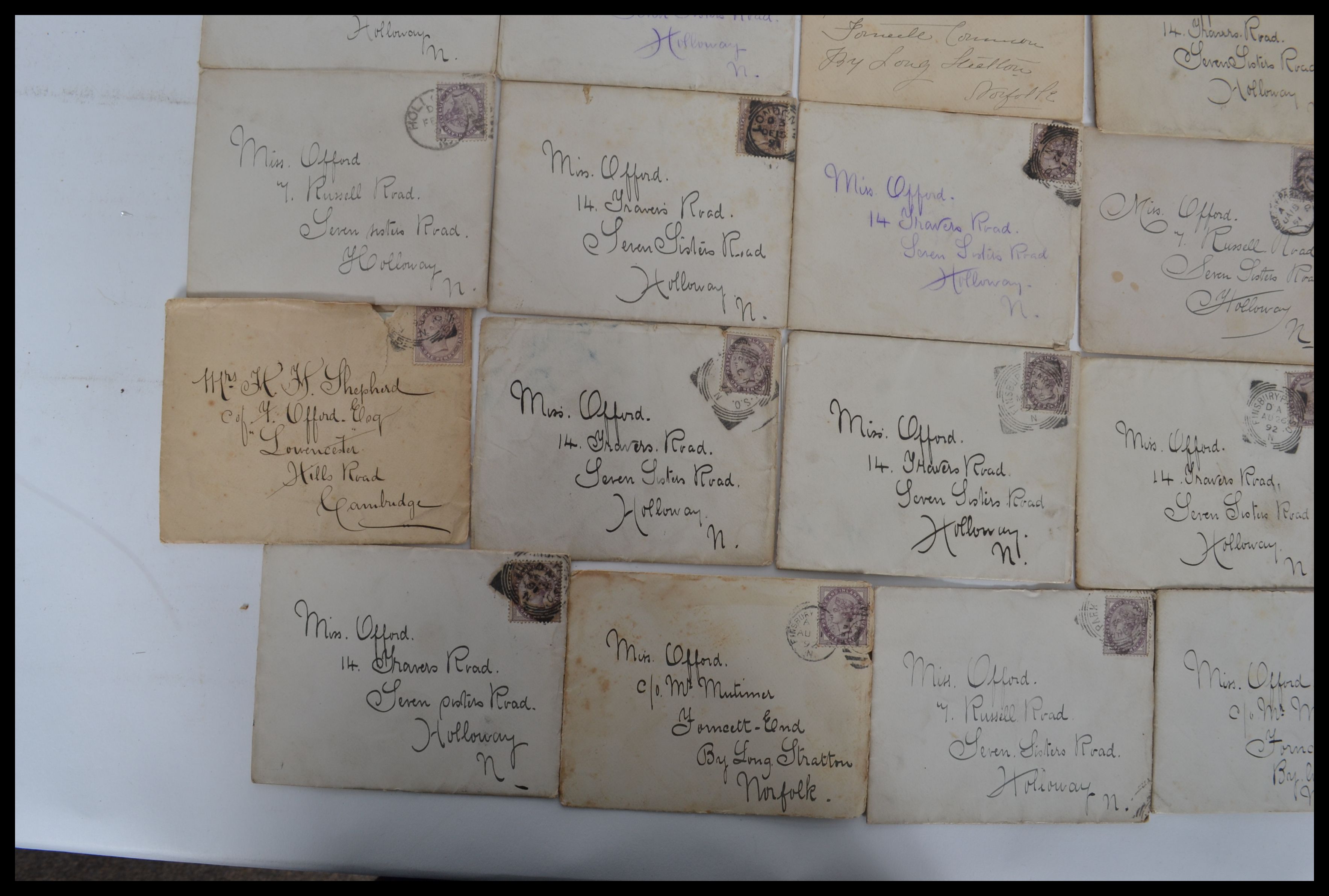 Victorian Love Letters X41 Early 1890s In Original 1d Lilac Stamped