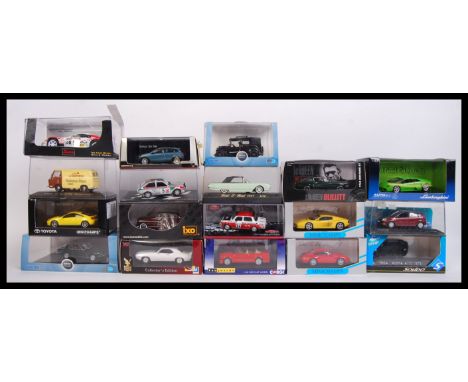 A collection of approx 20x various Branded 1:43 scale diecast model to include; Minichamps, Solido, Oxford Diecast, Corgi Van