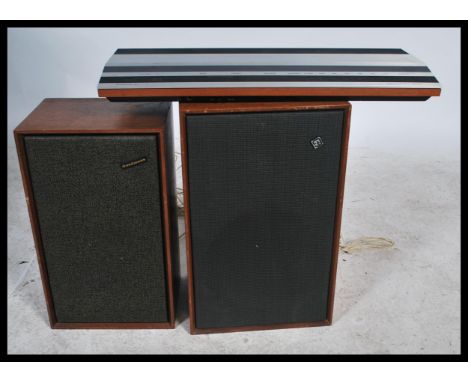 A vintage 20th century Bang and Olufsen B and O Beomaster 1900 hi - fi amplifier&nbsp; along with two vintage speakers.