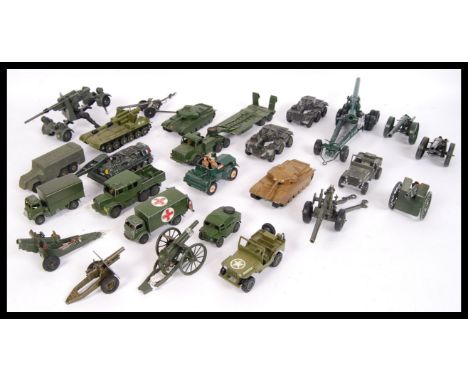 A collection of loose Dinky &amp; Britains diecast model war / army themed diecast model vehicles to include; 651 Centurion T