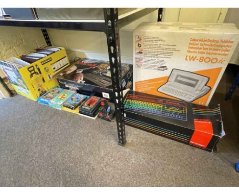 Sinclair ZX Spectrum James Bond 007, LW-8001C inkjet desktop publisher, video console games, etc.