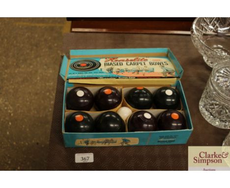 A vintage set of carpet bowls 