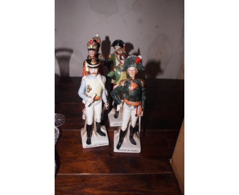 Collection of 6 ceramic military figures 