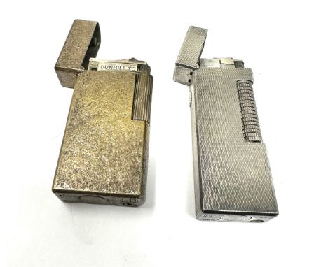 2 X Vintage DUNHILL Silver Plated Cigarette Lighters, Inc Rolagas &amp; Dunhill 70