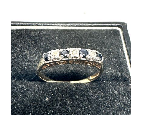 9ct Gold 'No 1 Mum' Sapphire &amp; Diamond Ring (1.5g)