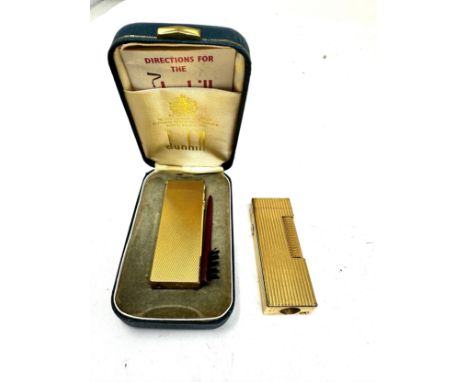 2 X Vintage DUNHILL Gold Plated Rolagas Cigarette Lighters