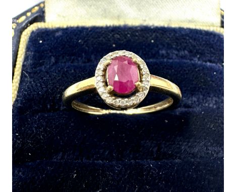 9ct Godl Ruby &amp; Diamond Ring (1.5g)