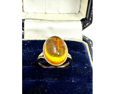 9ct Gold Vintage Amber Ring Dress Ring (2g)