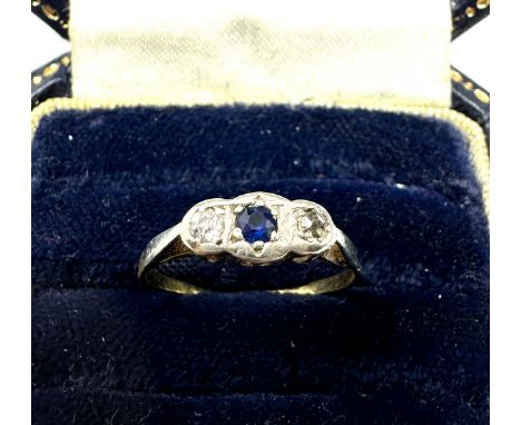 18ct Gold Sapphire &amp; Diamond Ring (1.5g)