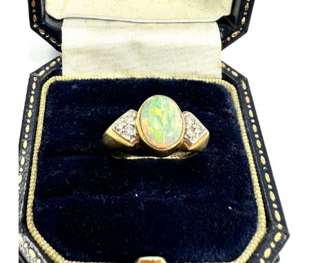 9ct Gold Opal &amp; Diamond Dress Ring (4.3g)