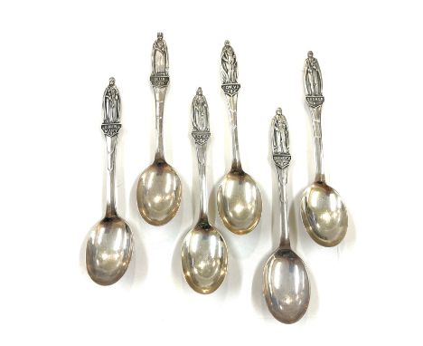 Set of 6 Sterling Silver commemorative tea spoon, Cooper Brothers &amp; Sons Ltd 1936, Sheffield, includes George VI, George 