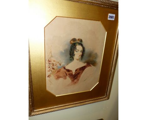 SKINNER.   PORTRAIT OF A LADY, HER HAIR IN RINGLETS, SIGNED AND DATED 1857, WATERCOLOUR, FRAMED.   31 x 24cms.