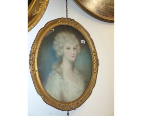 19th.C.FRENCH SCHOOL.   PORTRAIT OF A LADY, PASTEL, FRAMED.   50 x 40cms.