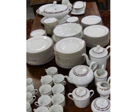 AN EXTENSIVE FRENCH BERNARDAUD LIMOGES DINNER, TEA AND COFFEE SERVICE FOR TWELVE.  (124 PIECES)