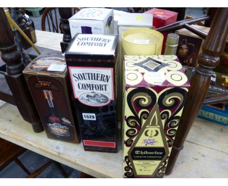 PORTO, DONNA ANATONIO, RAMOS PINTO, VANDER HUM LIQEUEUR, THIBARINE LIQUEUR, OUZO, GRAPPA AND SOUTHERN COMFORT.  (7)