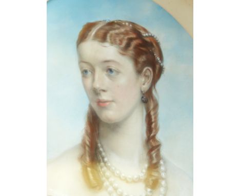 HENRY FARMER.  19th/20th.C.BRITISH.   PORTRAIT OF A LADY, SIGNED AND DATED 1868, WATERCOLOUR, FRAMED.   71 x 54cms.
