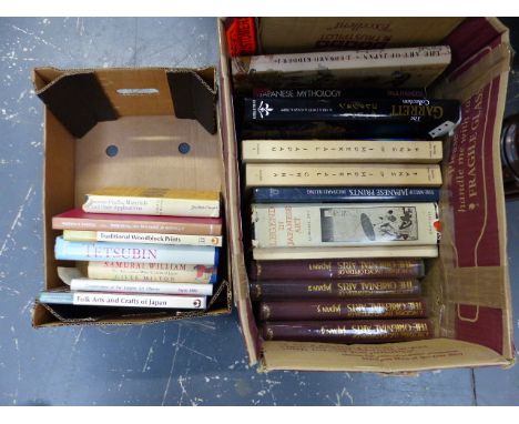 APPROXIMATELY TWENTY VOLUMES ON JAPANESE WORKS OF ART AND CERAMICS.