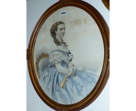 J H MAGUIRE.   PORTRAIT OF HRH THE PRINCESS ALEXANDRA, SIGNED AND DATED 1863, LITHOGRAPH, FRAMED.   48 x 38cms.