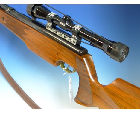 WEIHRAUCH HW77K VENOM LAZAGLIDE AIR RIFLE O.177 SERIAL No.0079171 WITH LEATHER STRAP, REFIELD LOW PRO TELESCOPIC SIGHT, ENGRA