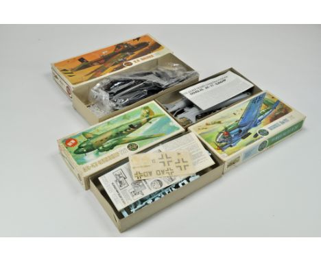 Airfix Plastic Model Kits comprising HP Halifax, Heinkel and AC-47 Gunship. All appear complete, as shown.  