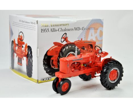 Ertl Special 50th Anniversary 1/16 Allis Chalmers WD-45 Tractor. Has been on display, otherwise appears excellent with origin
