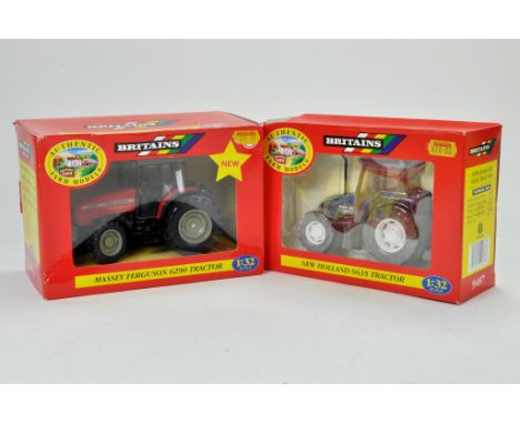 Britains 1/32 Farm duo comprising Massey Ferguson 6290 Tractor plus New Holland 6635 Tractor. Excellent in boxes.