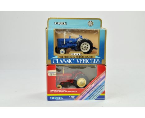 Ertl 1/32 David Brown 990 Tractor plus Fordson Super Major. Both excellent with boxes.