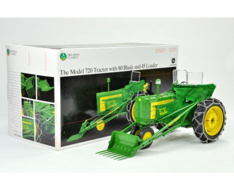 Ertl Precision Series 1/16 John Deere 720 Tractor with 80 Blade and 45 Loader. Has been on display, otherwise appears excelle