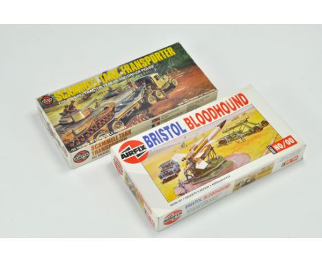 Airfix Plastic Model Kit duo comprising Scammell Tank Transporter plus Bristol Bloodhound. Certified Complete. Ex trade stock