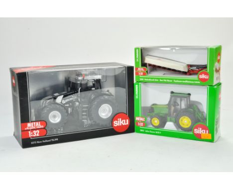 Siku 1/32 Farm Trio comprising Special Edition New Holland T8.390 Tractor plus John Deere 5615F and Kuhn Rear Disc Mower. Exc