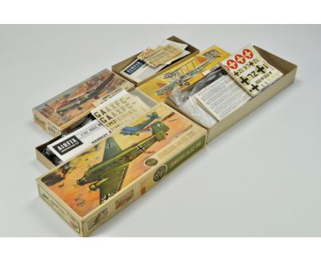 Airfix Plastic Model Kits comprising DH Heron, Handley Page and Junkers JU52. All appear complete, as shown.  