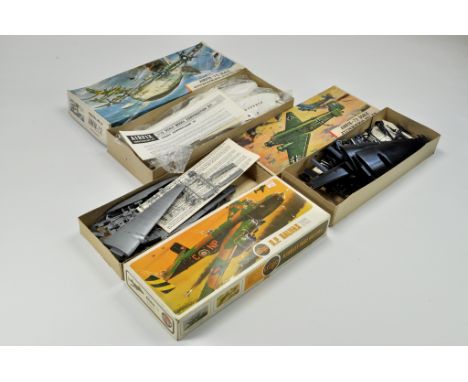 Airfix Plastic Model Kits comprising HP Halifax, Junkers and Sunderland III. All appear complete, as shown.  