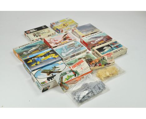 Assorted plastic model kits from various makers including Airfix and Revell, some harder to find. All appear complete.