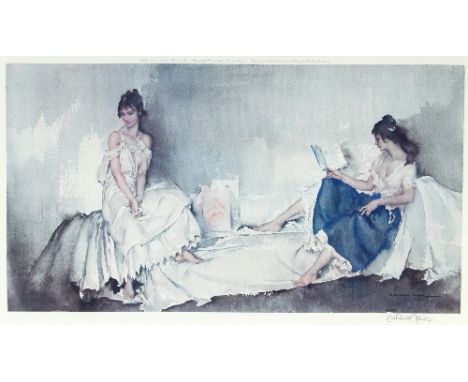 William Russell Flint (British 1880-1941)/Interlude/signed and printed in 1967 by Reed Limited/lithograph, 30cm x 55cm   Cond
