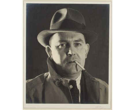 Marie Cutler/'Frank'/portrait of a man smoking a cigarette/signed on the mount, exhibition labels verso for 1936 and 1938/bro
