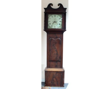 A mahogany cased eight-day longcase clock by Ed. Drakeford, Congleton, the square painted dial with subsidiary seconds dial a