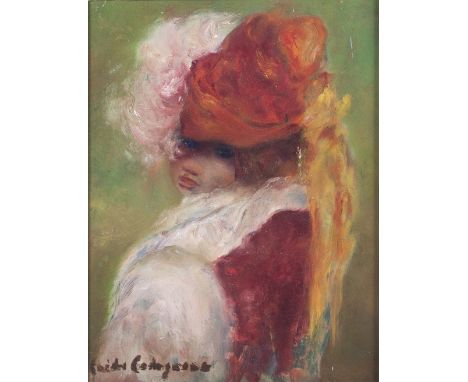 Late 19th early 20th Century French School/Portrait of a Lady/signed indistinctly/stamped verso 'Apollo, Defenseur des Arts a