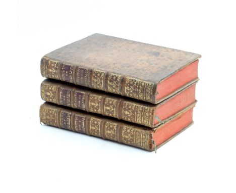 Montesquieu, Baron C.L. de Secondat. Oeuvres, 3 vols., Londres 1767. 4to., cont. mottled calf, spines gilt. Engraved portrait