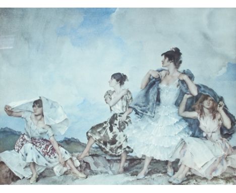 William Russell Flint (British 1880-1941)/The Shower/signed/print, 44cm x 58cm   Condition Report:  Artist's resale right may
